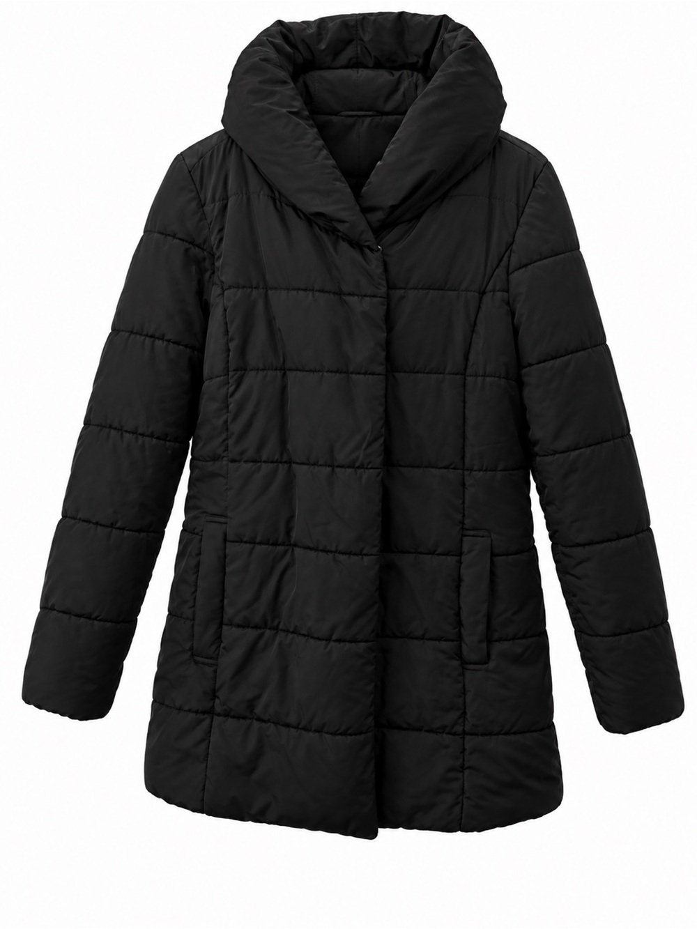 Mossimo Women’s Large Black Quilted Longline Puffer Coat
